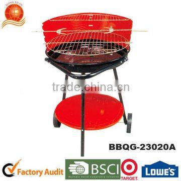 2016 Hotsale! Outdoor Triangle Adjustable Height Removable Powder Plated Enamel Barbecue Grill with Wheel Grill High Quality