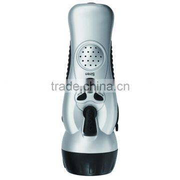 F-1718 4in1 hand crank dynamo Radio Flashlight,battery free,3 Led flashlight