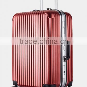 Trolley travel luggage custom aluminum suitcase with 4 spinner wheels