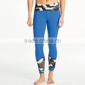 Printed Waistband Wish Breathable Mesh Panel At Ankle Women Running Legging Jogging Pants