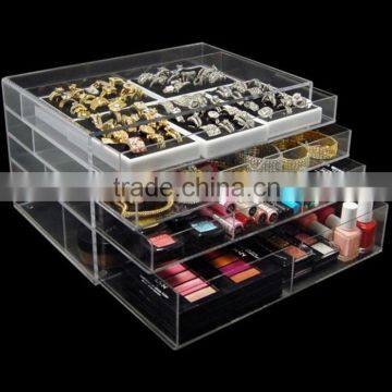 high class 3 layers acrylic storage box with drawers wholesale