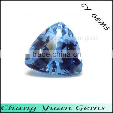 Light blue color trillion shape artificial spinel