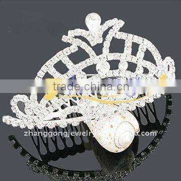 fashion jeweled wedding tiara comb