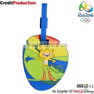 2016 Brazil Rio big sport Games Customized logo wholesale travel pvc luggage tag