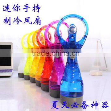 Hot sale portable mini handheld fan water bottle spray fan water mist spray fan