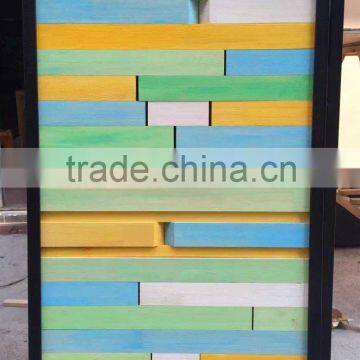 Custom made framed wood craft painting for hotel