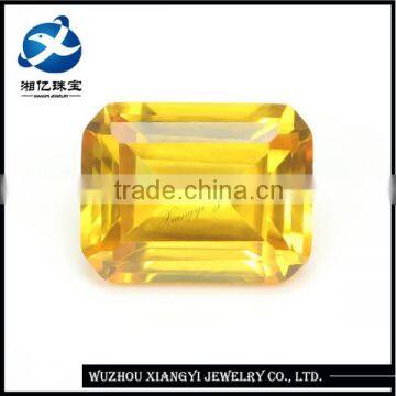 Hot selling custom 22# yellow synthetic rectangle corundum gemstones