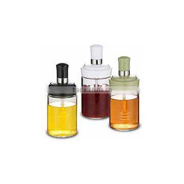 SINOGLASS single 250 ml with combination brush and lid Glass jar with meridian drip brush