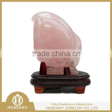 high quality Madagascar rose quartz crystal peach carving for decoration or collection