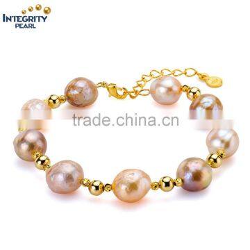 11-12mm profiled mixed colour jewel freshwater women pearl bracelets