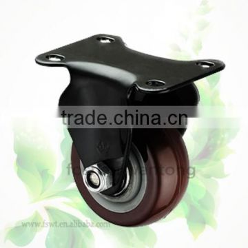 Black Stent Medium Duty Polyurethane Fixed Hardware Caster Wheel