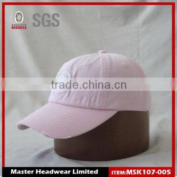 100% cotton girls' washed cap for golf