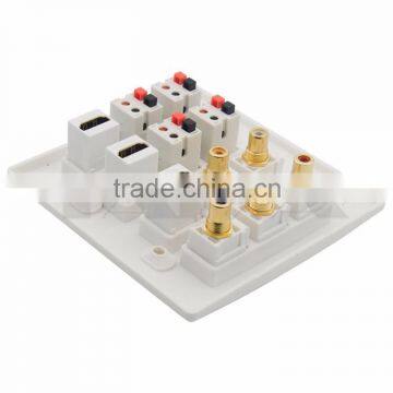 5 X RCA 3 X HDMI 4 X Speaker Female To Female Wall Plate Support Customization photo-4