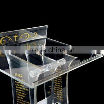 Best Price Custom Crystal Clear Lucite Podium /lectern/ Pulpit With Noble Design photo-4