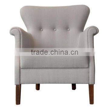 Customize fabric sofa chair wood frame single sofa used for hotel restaurant furniture