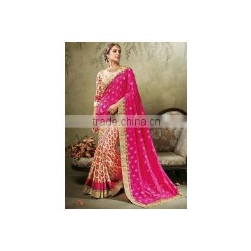 Artful Magenta Viscose Art Silk Saree/buy online designer sarees