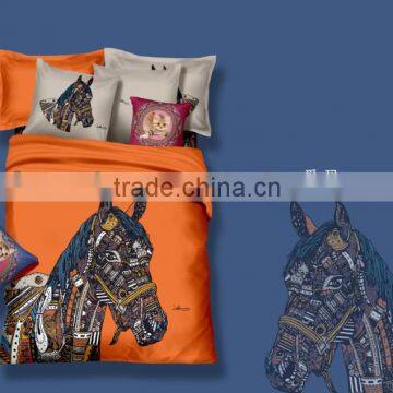2014 new horse design 3d wholesale 100% cotton reactive printed bedding set