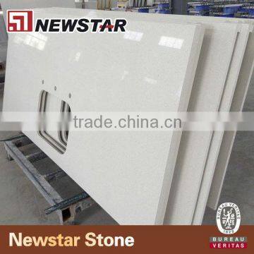 Newstar customized artificial white quartz counter top