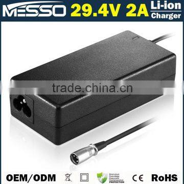 29.4V 2A Li-ion Battery Charger 100-240V 50-60Hz Charger 29.4V 2A Lithium Battery Charger