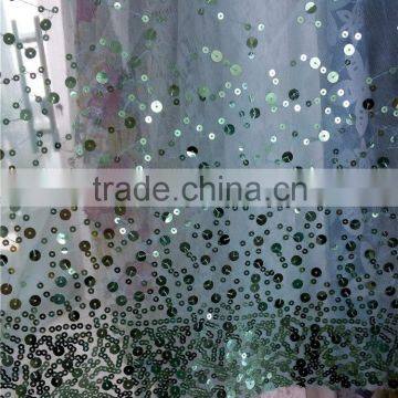 100% polyester embroidered sequins lace for wedding dress/ball gown