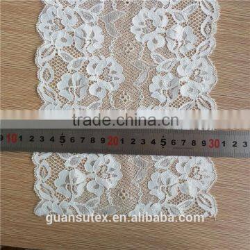 Hot Sale Jacquard White Cotton/Nylon Stretch Elastic Lace Trim, Lace Trimming For Underwear/Lingeria photo-3