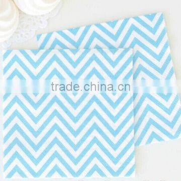 Light Blue Chevron Napkins Pkt 20