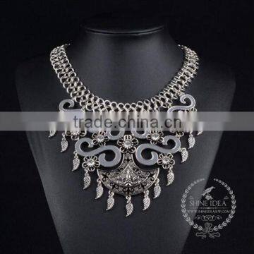 high quality vintage rhinestone chunky statement necklace tin alloy fashion women pendant necklace 6390151