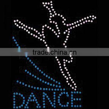 Beautiful dance iron on transfer rhinestone design