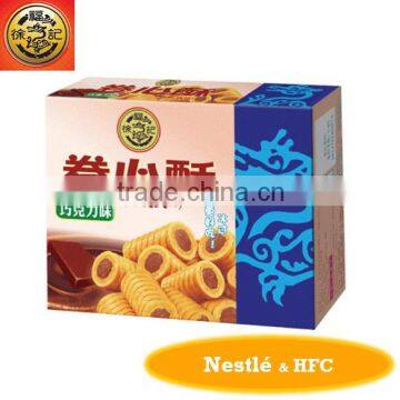 HFC 5353 filled cereal rice rol crackerl, grain snack with chocolate flavor