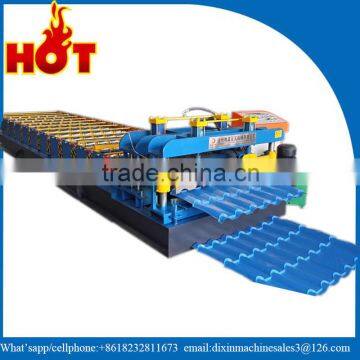 LOW PRICE PLC Control Galvanized Step glazed Tile Roofing Roll Forming Machine for sale