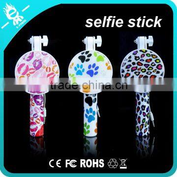 mobile phone wired colorful monopod foldable cable take pole selfie stick