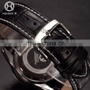 AGENTX Men's Japan Quartz High Quality Soft Genuine Leather Band Watch photo-5