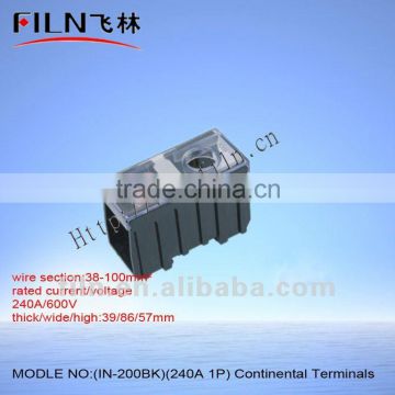 copper earth bar terminal block IN-200BK 240A 1P