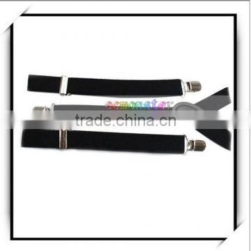 Clip-on Braces Elastic Y-back Suspenders Black 180*2.5