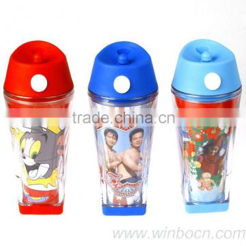 Plastic Cartoon Couples Outdoor Water Cup/Mug DIY