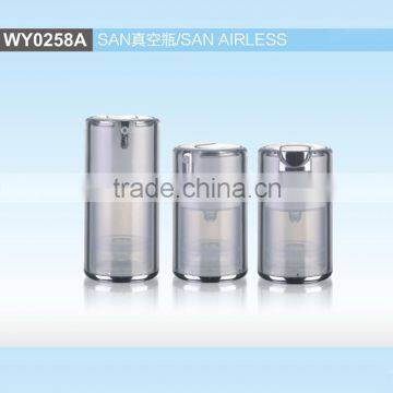 WY0258A top level SAN airless bottle, aluminum pump cosmetic bottle