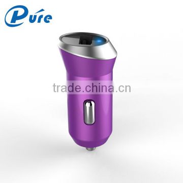 CE/RoHS/FCC approval colorful car charger 5V 1A/2.4A usb car charger single port charger for phone wholesale