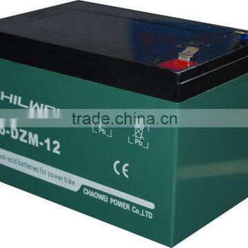 DZM Series VRLA Gel Type E-bike Battery, 12V 16.5Ah @ 20hr Rate
