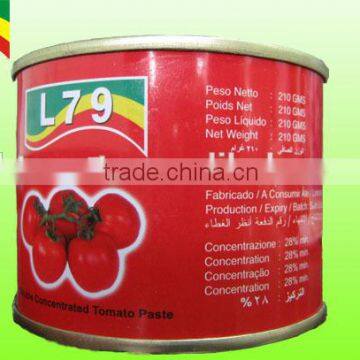 210G High Quality Manufactory Brix 28-30% Canned Tomato Paste