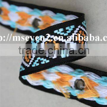 Good Looking Multicolor Embroidery Diamond Pattern Metal Eyelet Ribbon for Sale