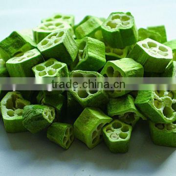 Freeze-dried of okra cut for heathy foods and foods material