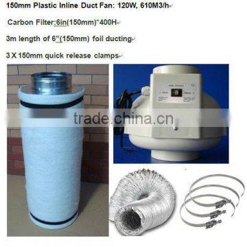 150mm Inline Fan carbon Filter Kit