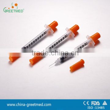 china disposable orange cap insulin syringe