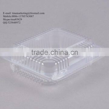 Durable OPS Clear Hinged Plastic Small Oblong Container/ Plastic Bakery Container/ Plastic Food Container for Take Out photo-3