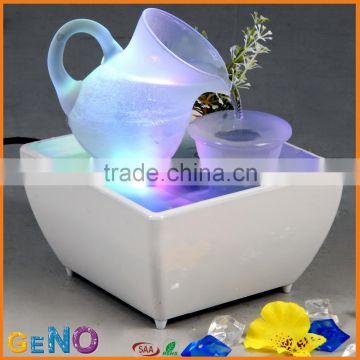 rainbow Led small glass water fountain for home decoration