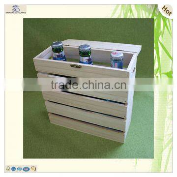 Manufacturer Plate Front Small Lid Standing Wooden Box
