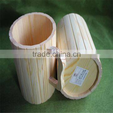 Unfinished Pine Wooden Kids Drinking Cups With Handle photo-5