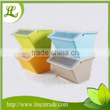 Colorful Plastic Storage Box With Transparent Cover