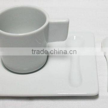 Lifestyle Promotional Porcelain Espresso Coffee Cup and Saucer Set With Spoon photo-3