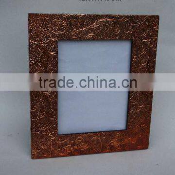 Embossed Pattern on copper sheet on MDF wood photo frame